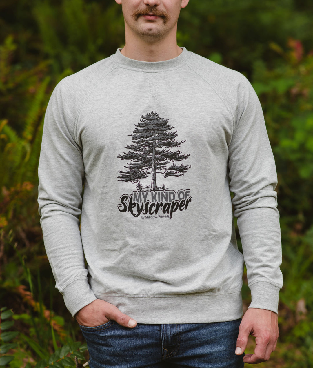 My Kind of Sky Scraper Long Sleeve Crew Neck (Gray)